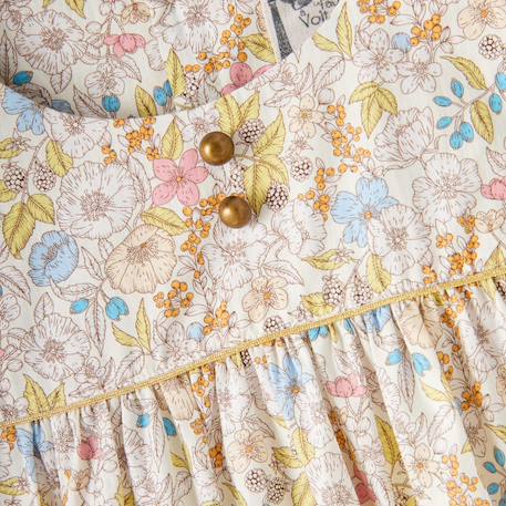 Robe cérémonie fille fleurie liberty jaune | appoline Jaune 6 - vertbaudet enfant 