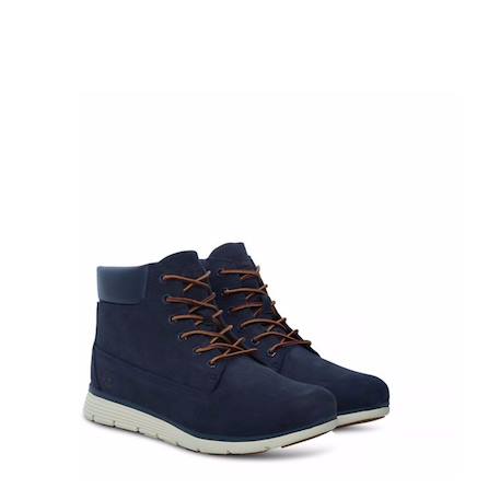 Boots enfant en cuir Bleu marine, blanc. 4 - vertbaudet enfant 