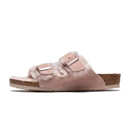 Sandales enfant en daim Marron, blanc+Rose clair 6 - vertbaudet enfant 