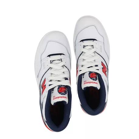 Baskets enfant en cuir Blanc/rouge/bleu 4 - vertbaudet enfant 