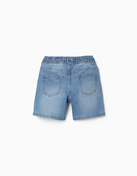 Short midi en jean à enfiler avec cordon Bleu+Bleu clair+Bleu foncé 7 - vertbaudet enfant 