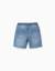 Short midi en jean à enfiler avec cordon Bleu+Bleu clair+Bleu foncé 7 - vertbaudet enfant 