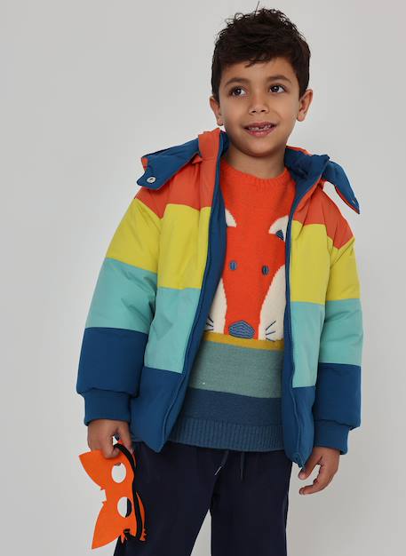 Garçon-Manteau-Blouson, parka-Parka garçon tissu technique réversible