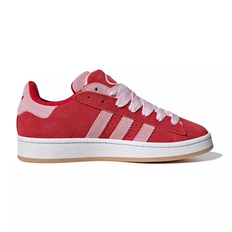 Baskets enfant en daim Rouge, rose, blanc 3 - vertbaudet enfant 