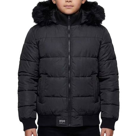 Doudoune à capuche enfant Bleu marine+Noir foncé 5 - vertbaudet enfant 