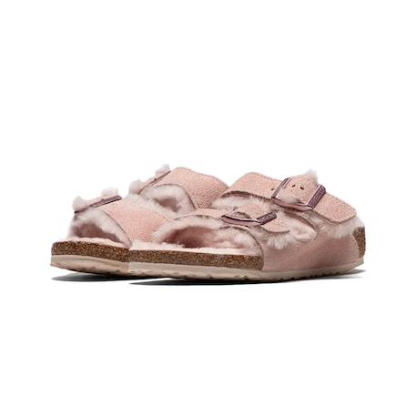 Sandales enfant en daim Marron, blanc+Rose clair 7 - vertbaudet enfant 