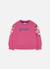 Sweat-shirt fille en molleton brodé fleurs Violet 3 - vertbaudet enfant 