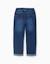 Pantalon en jean slim avec cordon de serrage Bleu+Bleu foncé 7 - vertbaudet enfant 