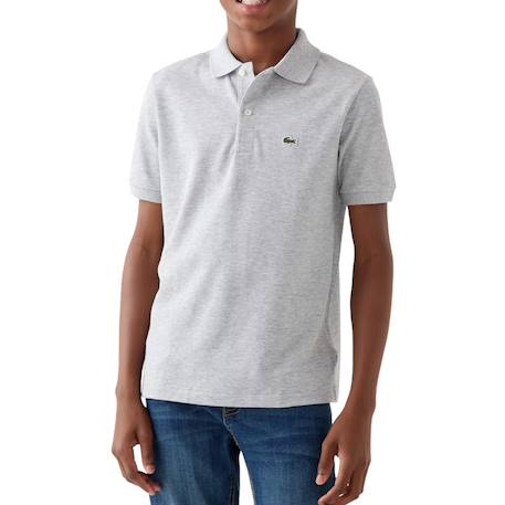 Polo enfant en coton Gris chiné, vert+Nidus, vert 2 - vertbaudet enfant 