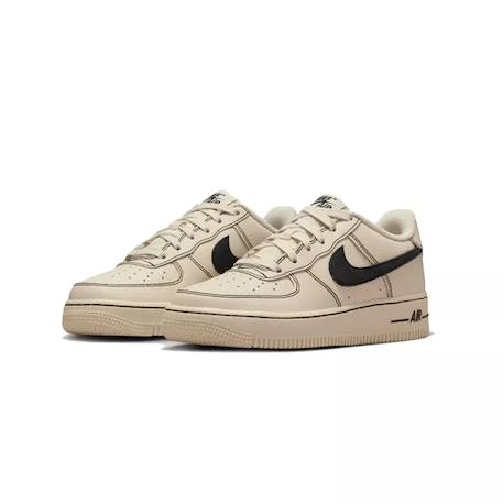 Baskets enfant en cuir Kaki clair, noir 2 - vertbaudet enfant 