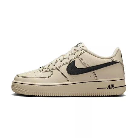 Baskets enfant en cuir Kaki clair, noir 1 - vertbaudet enfant 