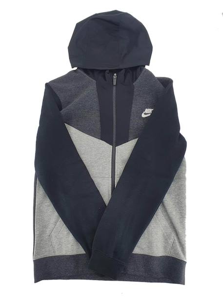 Sweat à capuche garçon Gris 3 - vertbaudet enfant 