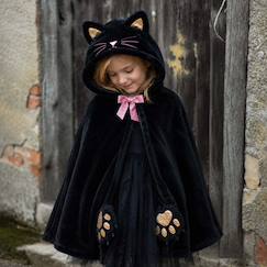 Jouet-Cape de chat enfant en velours avec capuche et queue