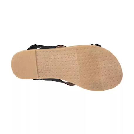 Sandales fille en cuir Noir, marron+Rose, marron 5 - vertbaudet enfant 