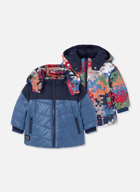 Parka garçon réversible Bleu 3 - vertbaudet enfant 