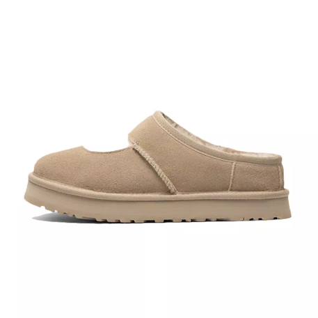 Chausson slippers enfant en daim Beige clair 1 - vertbaudet enfant 