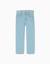 Jean en coton à coupe droite Bleu+Bleu clair 6 - vertbaudet enfant 