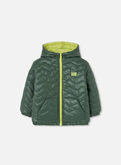 Parka garçon tissu technique réversible Vert 4 - vertbaudet enfant 