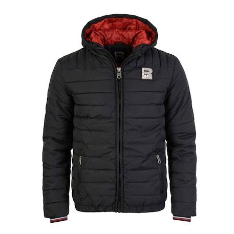 Doudoune à capuche enfant Noir, rouge 1 - vertbaudet enfant 
