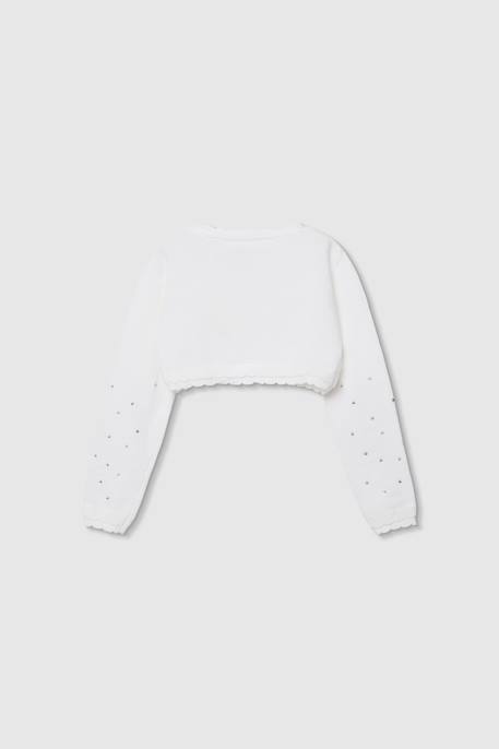 Gilet fille à manches longues Blanc 2 - vertbaudet enfant 