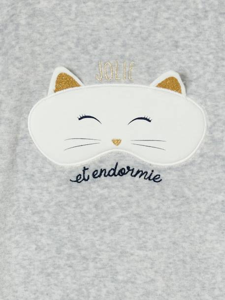 Pyjama fille velours masque de chat gris 4 - vertbaudet enfant 