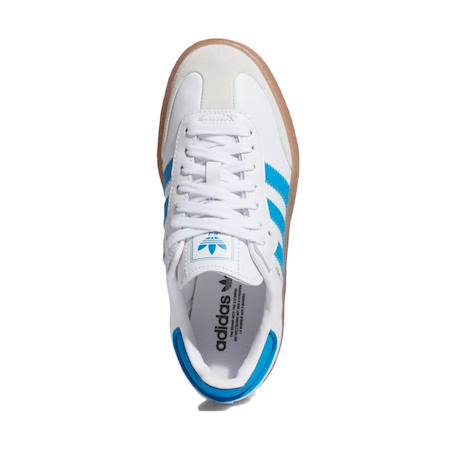 Baskets enfant en cuir Blanc, bleu ciel 5 - vertbaudet enfant 