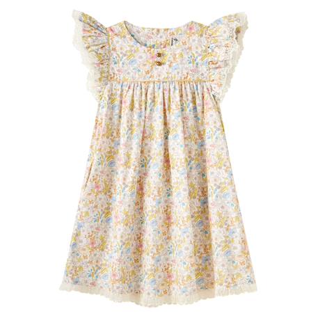 Robe cérémonie fille fleurie liberty jaune | appoline Jaune 3 - vertbaudet enfant 