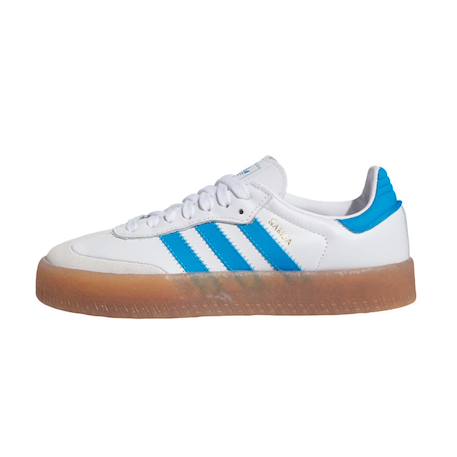 Baskets enfant en cuir Blanc, bleu ciel 1 - vertbaudet enfant 