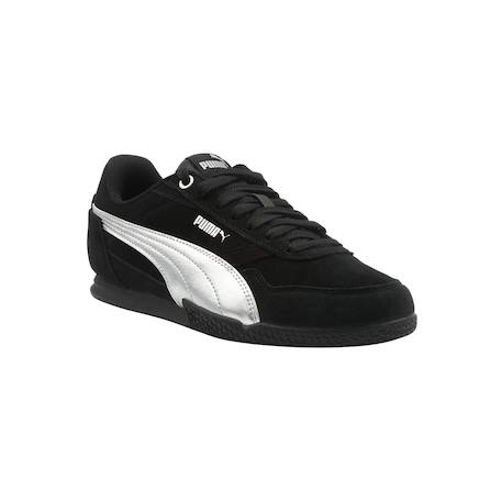 Baskets fille en cuir Noir, argent 2 - vertbaudet enfant 