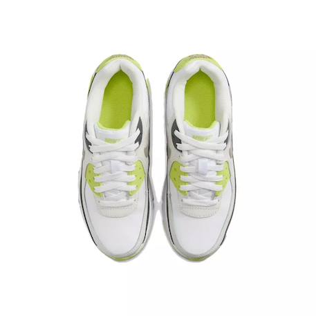 Baskets enfant en cuir Blanc/gris/fluo vert+Noir 5 - vertbaudet enfant 