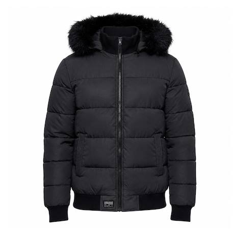 Doudoune à capuche enfant Bleu marine+Noir foncé 4 - vertbaudet enfant 