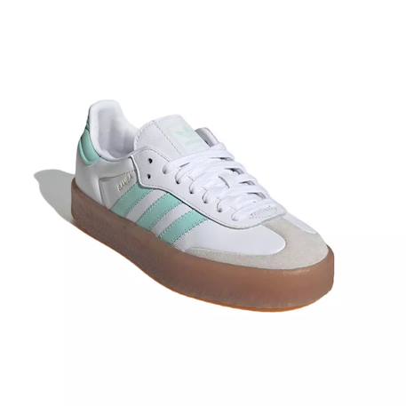 Baskets enfant en cuir Blanc/vert 2 - vertbaudet enfant 