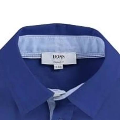 Chemise enfant en coton Blanc cassé+Bleu marine 6 - vertbaudet enfant 
