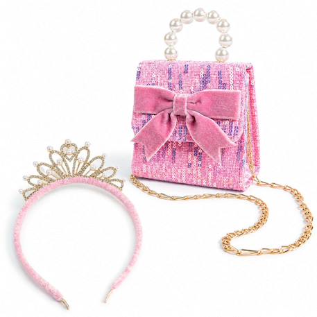 Sac à main enfant avec serre tête princesse mademoiselle Bleu+Rose 6 - vertbaudet enfant 