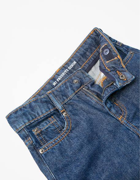 Jean en coton à coupe droite Bleu+Bleu clair 4 - vertbaudet enfant 