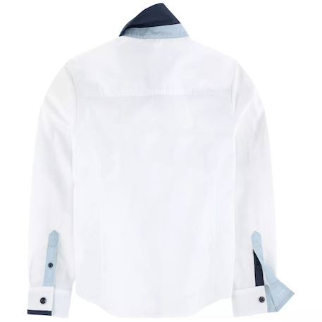 Chemise enfant en coton Blanc, bleu+Bleu marine, blanc 2 - vertbaudet enfant 