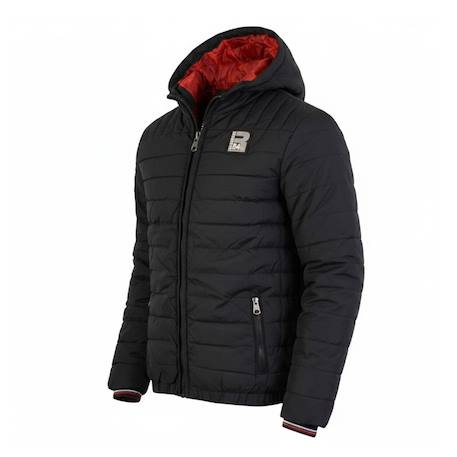 Doudoune à capuche enfant Noir, rouge 2 - vertbaudet enfant 