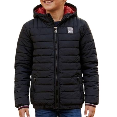 Doudoune à capuche enfant Noir, rouge 4 - vertbaudet enfant 