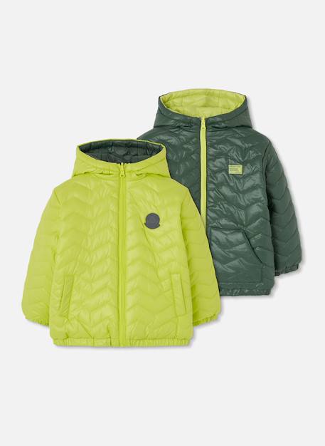 Parka garçon tissu technique réversible Vert 3 - vertbaudet enfant 