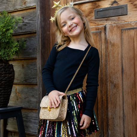 Sac à main enfant pailleté skyline glamour Or 2 - vertbaudet enfant 