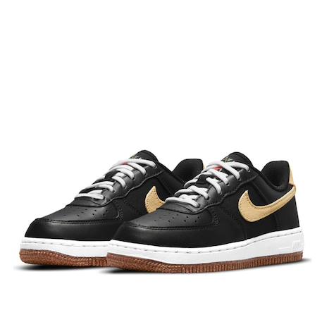 Baskets enfant en cuir Noir, jaune, blanc 2 - vertbaudet enfant 