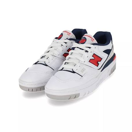 Baskets enfant en cuir Blanc/rouge/bleu 2 - vertbaudet enfant 