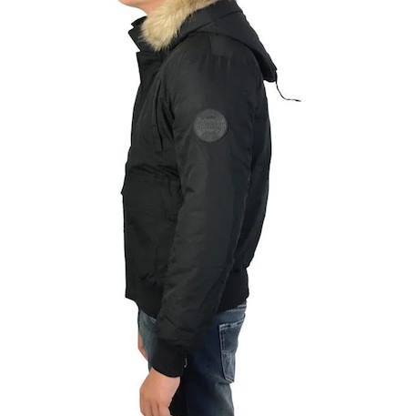 Doudoune à capuche enfant Noir, beige 5 - vertbaudet enfant 