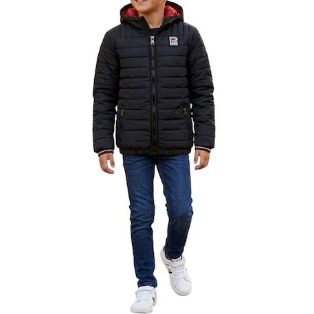 Doudoune à capuche enfant Noir, rouge 5 - vertbaudet enfant 