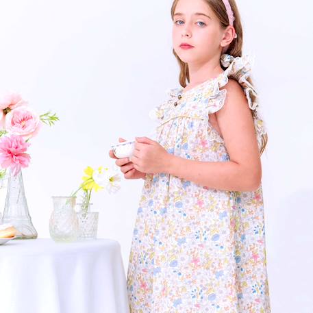 Robe cérémonie fille fleurie liberty jaune | appoline Jaune 1 - vertbaudet enfant 