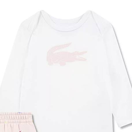 Ensemble de survêtement bébé en coton Rose clair, blanc 3 - vertbaudet enfant 
