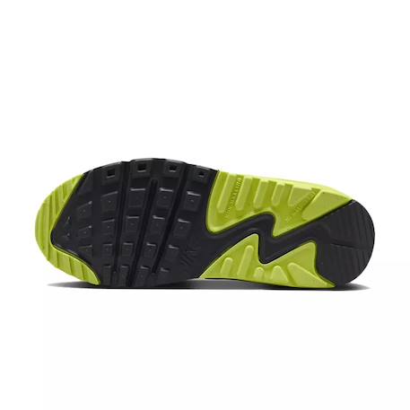 Baskets enfant en cuir Blanc/gris/fluo vert+Noir 4 - vertbaudet enfant 