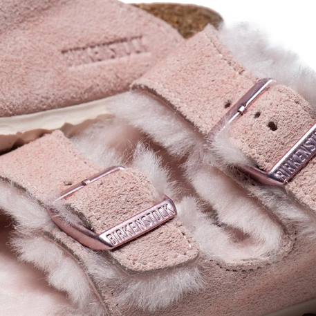 Sandales enfant en daim Marron, blanc+Rose clair 11 - vertbaudet enfant 