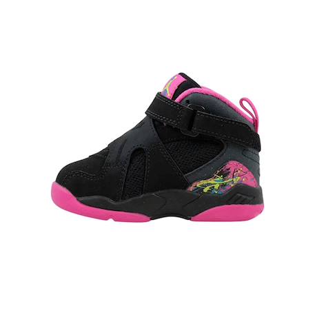 Baskets bébé en cuir Rose, noir 1 - vertbaudet enfant 