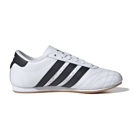 Baskets fille en cuir Blanc, noir, gum 3 - vertbaudet enfant 